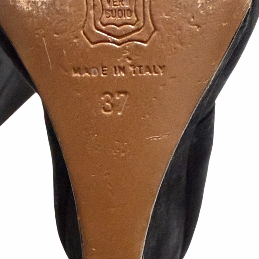 Marni Black Suede Mary Jane Wedge Heels Size 37 - Picture 9 of 10